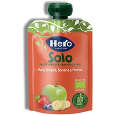 Hero Solo 히어로 솔로 4개월 이상 아기용 과일 패킷 100g 6개, 1개