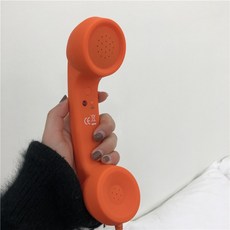 휴대폰 레트로 집전화 설치 옛날 전화기 송수화기, 한개옵션1, [주황] 이어폰용 이어피스