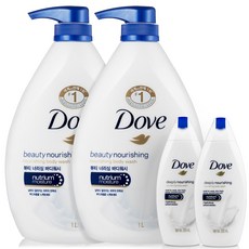 도브 뷰티너리싱 바디워시 1L 2개+휴대용 200ml 바디워시 2개, [DA1] 뷰티너리싱 2개+휴대용200ml 2개