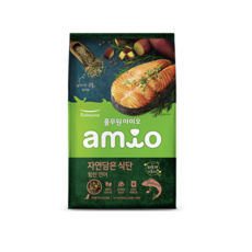 풀무원아미오 전연령용 자연담은 식단 힘찬 연어 강아지 건식사료, 400g, 16개