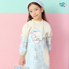 앞치마세트 산리오 앞치마세트 여아 유치원 어린이집 요리 체험 미술시간, L, 민트