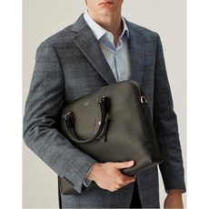 닥스 악세서리 남성 19FW [EDINBURGH CLASSIC] 블랙 가죽 사이드 체크 참장식 서류가방 DBBA9F221BK