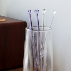 홈카페 내열유리 하트머들러 2color (투명/퍼플), 퍼플, 1개
