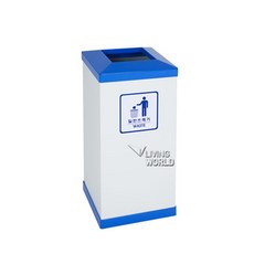 학원 교회 투명 휴지통 분리수거함 50L 업소용휴지통, 주황