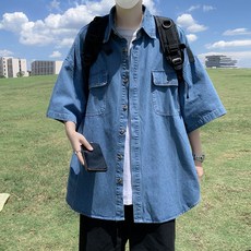 남자여름청셔츠셋업