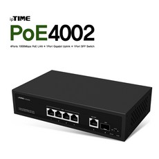 POE4002 4포트 PoE 지원 허브 / 기가비트 / 1포트 기가비트 LAN + 1포트 SFP / PoE 포트당 최대 30W 총 65W 전력 지원, 1개