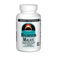 Source Naturals 말산 마그네슘 말산 마그네슘 보충제 GMO 프리 1회 제공량당 3750mg - 200캡슐, 100 Count (Pack of 1)