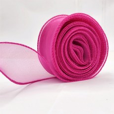 상일상회 오간디 리본 40mm 9미터 16가지 컬러, 40mm*9m, 핫핑크