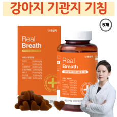 강아지 기관지 호흡기 기침 영양제 면역력 강화 강아지 거위소리 켁켁거림 편안한 호흡, 5개, 호흡기/기관지