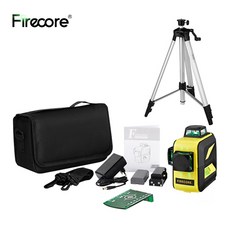 FIRECORE F93T-XG 12선 3D 그린레이저 레벨기+수신기/L자형 자석 브라켓/삼각대 (F93T-XG), F93T-XG 3D+502D삼각대