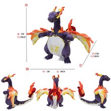 동물 알파카 오랑우탄 호랑이 판다 수달 기숙사 대 학생 봉제 대형 애착 인형 반짝이는 포켓몬 25 가지 스타일 드래곤에어 레이콰자 갸라도스 리자몽 파이리 라이칸록 발픽스 루카리오, [14] Charizard 2