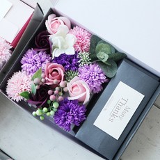 용돈박스 사탕부케 비누꽃 생신선물 어버이날 카네이션 바이올렛, 카네이션용돈박스(L)바이올렛