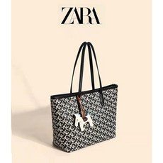 ZARA 가방 2022 FW 체크 쇼퍼백 얼룩무늬 토트백 대용량 숄더백 블랙 화이트