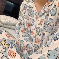 산리오 헬로 키티 50주년 한교동 미니백 필통 조리백 파우치 인형 키링 굿즈 Sanrios-애니메이션 취미 행요돈 만화 잠옷 여성 봄 가을 긴 소매 세트 귀여운 홈웨어 소녀 선물