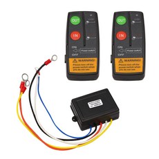 24V 50Ft 자동 무선 콘솔 윈치 원격 제어 자동차 수동 송신기 버튼 콘솔 자동차 Atv Suv 트럭, DC24V., 검은 색