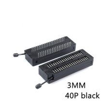 DIP14 16 18 20 24 28 32 40P 2.54mm 피치 IC 테스트 범용 ZIF 소켓 홀더 커넥터, 40P 3mm black, 1개