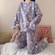 일상HO감 꿀잠 극세사 파자마 세트 포근한파자마 홈웨어 수면잠옷 상하세트