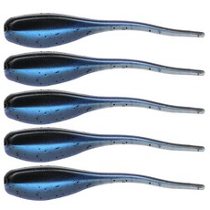 키츠네 태드폴 웜 베이비 쉐드 (2인치 5가지색상) 루어, 블루블랙, 1개