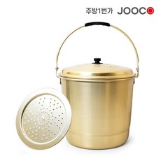 주방1번가 주코(JOOCO) 황색 백색들통 빨래솥 곰솥 국통 찜통 찜기 육수통 소스통 다용도 업소용 가정용 식당용, 중(280x240mm), 1개