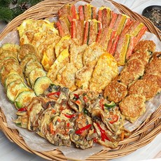 [당일조리] 30년 전통 엄마손맛 모듬전5종 꼬지전 동그랑땡 동태전 버섯야채전 호박전, 1세트, 1.5kg
