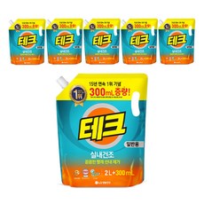 [총 1.8L 증량]테크 실내건조 일반용 리필 2L + 300ML 6개, [총 1.8L 증량] 일반 리필 2L + 300ML,, 12개