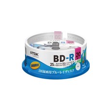 TDK 녹화용 블루레이 디스크 BD-R LTH TYPE 1회 25GB 1-4배속 프레임라인/타이틀라인 부착 20장 스핀들 BRV25LFLB20PUD