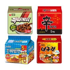 농심&팔도 신라면5봉+너구리5봉+짜파게티5봉+비빔면5봉, 20개