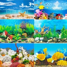 액세서리 블루벨벳새우 수족관 어항 물고기은신처 배경 3D 식물 페인팅 장식 해양, Background A, 40x60cm, 1개