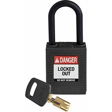 Brady SafeKey Lockout Padlock - Nylon - Black - 1.5 Plastic Sh/288369
