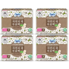 쏘피 유기농 자연의색 무표백 중형 18개 x 4팩 생리대 날개형