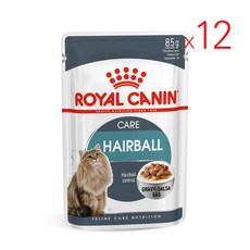 고양이 헤어볼 소화 기능 습식 사료 캣 주식 파우치, 12개, 85g