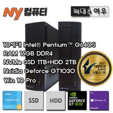 엔와이컴퓨터 10TH HC-N6405S-STMRG3+10PRO+주변기기(G6405/16GB/SSD1TB+2TB/GT1030/WIN10PRO) - g6405