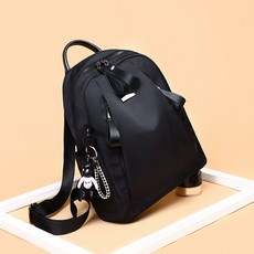 Silvans캐주얼 학생 가방 여성 데일리 백팩+열쇠고리 흑백곰