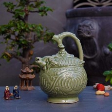 암살 주전자 암살자 티포트 이중구멍 빈티지 도자기