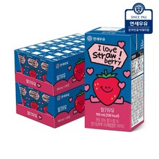 연세우유 [연세우유] 딸기우유 190ml x 48팩, 48개