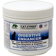 Natures Farmacy Catzymes 프로바이오틱 소화 촉진제 고양이 보충제 8온스 병, 1개