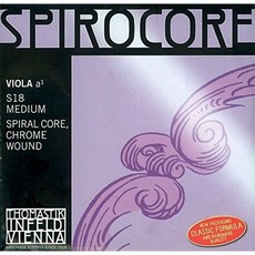 Thomastik String for Viola 4/4 Spirocore-크롬 강철 권선 나선형 코어 강함, 단일옵션