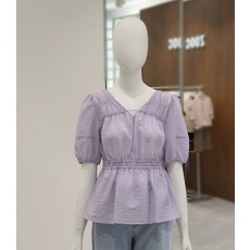 주크 ZOOC V넥 퍼프소매 반팔 블라우스 V242MSC945 325380