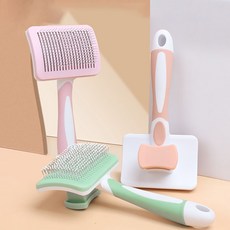 체리레이 반려동물 버튼식 슬리커 브러쉬 빗 [1197], 1개, 오렌지 M