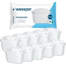 [B09YVHZCJV] Wessper 브리타 맥스트라용 정수 필터 I 10팩 맥스트라+ 카트리지 활성탄 및 이온 교환 수지가 포함된 마렐라 맥스트라 물주전자에 적합합니다., [02]10 Stuck (1er Pack), 10개