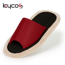 KEYCOS 키코스 프리미엄 청소슬리퍼_허니 메시(체리와인).일자형.거실 실내화, 1세트