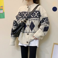 0 velys 무조건 당일배송 툭 걸쳐 입기 좋은 폴링 아가일 가디건 [당일배송 불가시 300%환불]