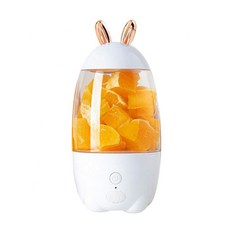 사랑스러운 토끼 모양 USB 충전식 소형 과일 블렌딩 컵 가정용 믹서 자동, 하얀, WHITE