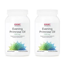 GNC 우먼스 이브닝 프림로즈 오일 1300mg 소프트젤 글루텐 프리 무설탕, 90정, 2개