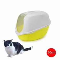 [PLB] 메가 스마트캣 후드형 고양이화장실(레몬 66cm)패드 통 판 봉투 삽 모래 처리 배변 휴지통 비닐 P/B : 235A1B+9131