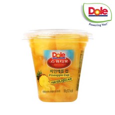 Dole 돌 간편 컵과일 후룻컵198g /파인애플컵 x12개/간편과일/통조림과일/통조림파인애플, 198g(파인애플), 파인애플컵 x12개