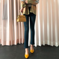네스파 윤 기모 본딩 일자 슬림 청바지 여성용 빅사이즈