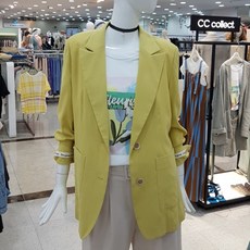 씨씨콜렉트 레터링소매 투버튼재킷(C202MSF035/라임)(3033365) 백화점