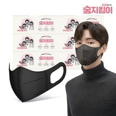 숨지킴이 국산 새부리형 일회용마스크 성인용(라지) 블랙 300매