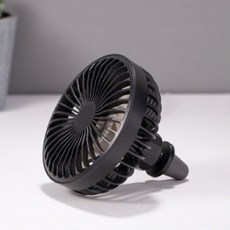 아모두모아 차량용 선풍기 바람 3단조절 LED, 미드블랙
